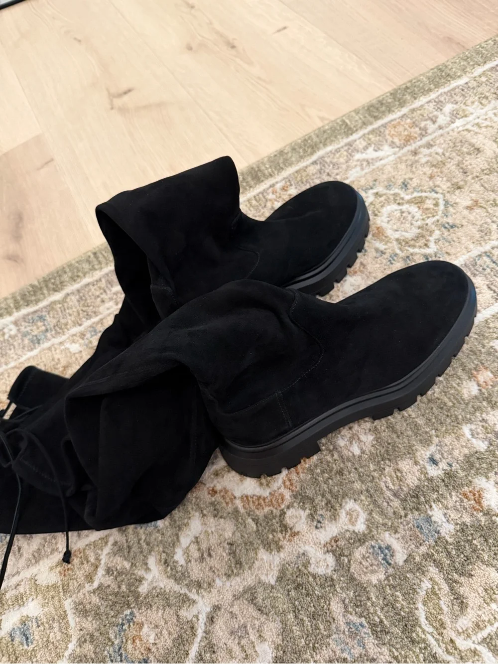 Stuart Weitzman Bedforland Black Suede Over-the-Knee Boots / US7.5 EU38